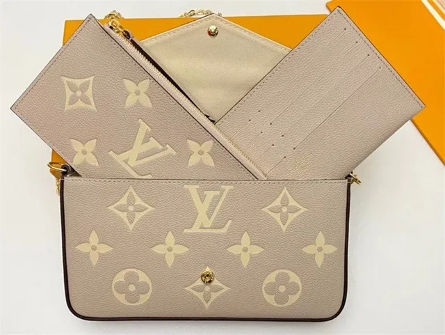 Louis Vuitton حقيبة سلسلة سوداء ذهبية غلاف ظرف مطبوعة مونوغرام 4