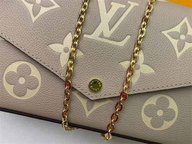 Louis Vuitton حقيبة سلسلة سوداء ذهبية غلاف ظرف مطبوعة مونوغرام 6