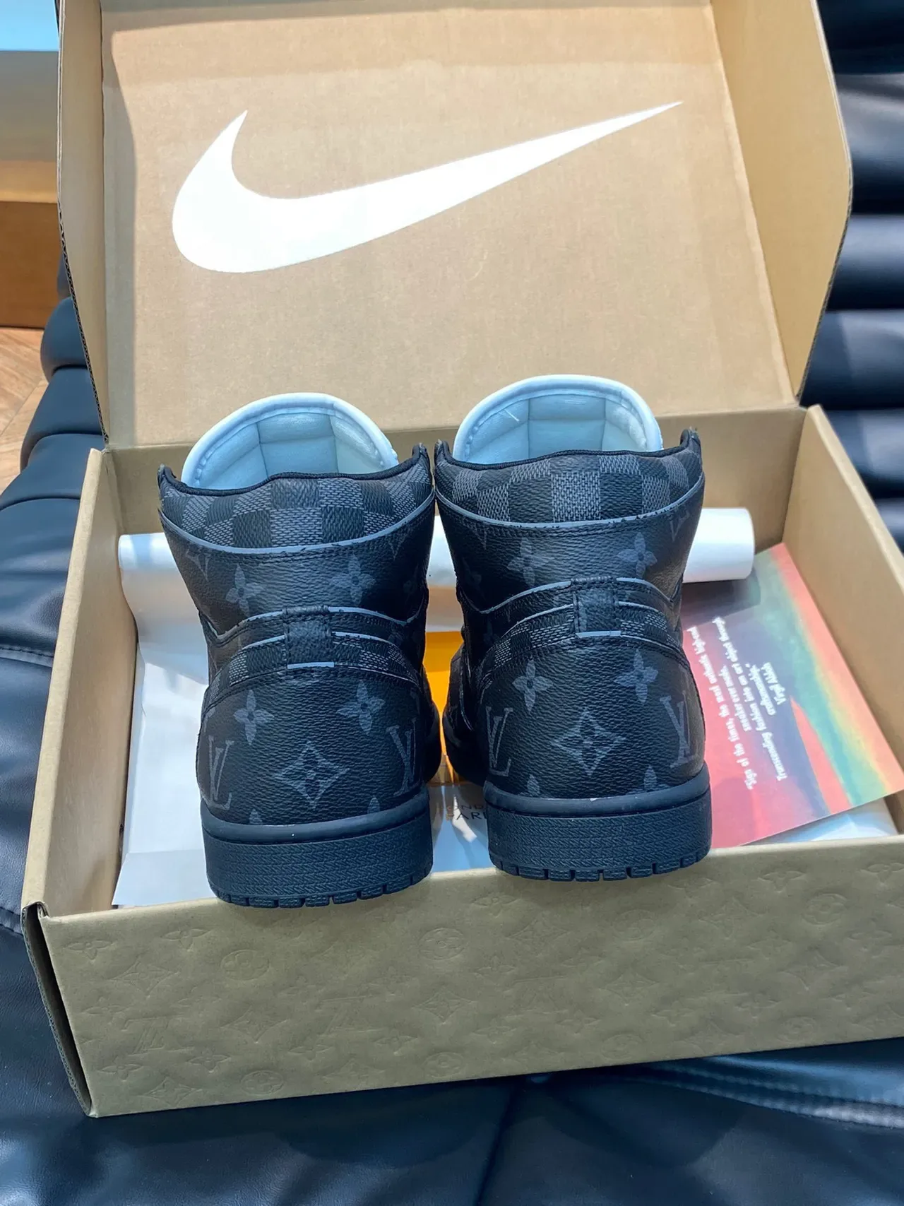 Louis Vuitton Black Gray High-Top Monogram-Printed Lifestyle Sneakers 5