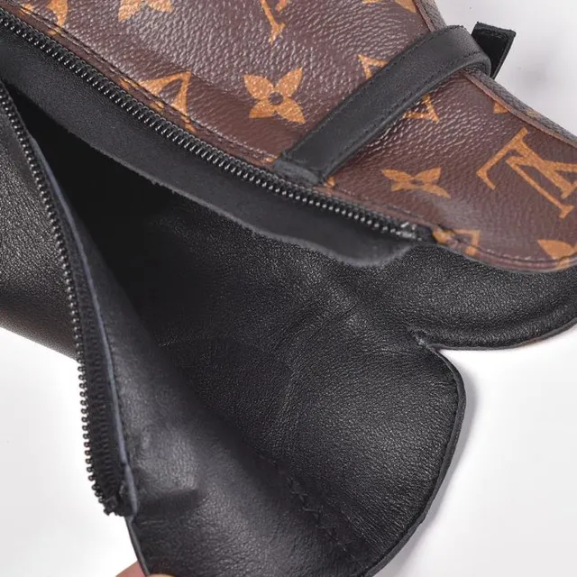 Louis Vuitton Black Leather and Monogram Ankle Boots 6