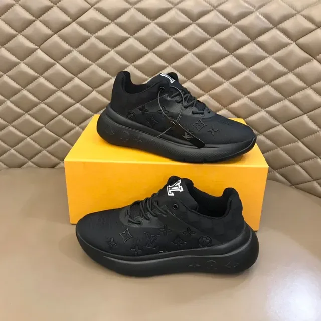 Louis Vuitton Black Monogram-Printed Mesh Upper Sculpted Rubber Sole Lifestyle Sneakers 7