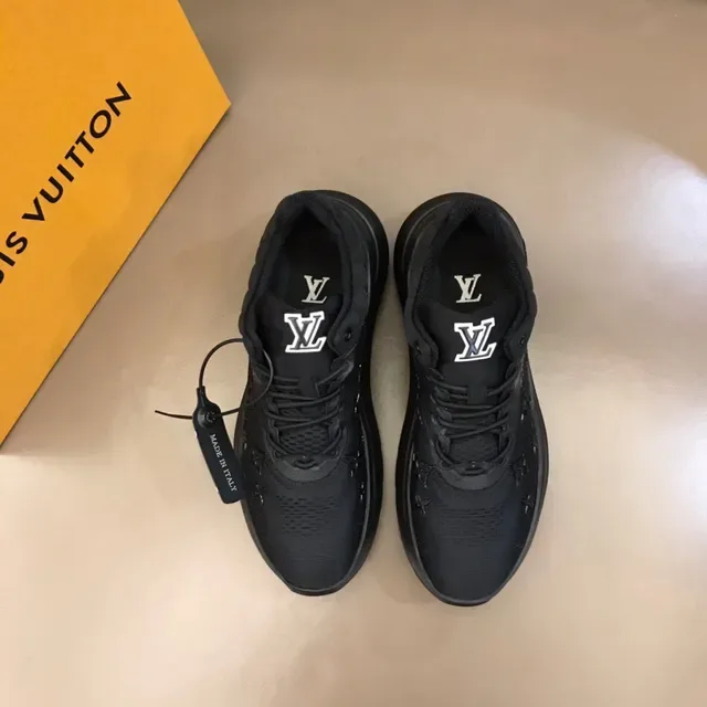Louis Vuitton Black Monogram-Printed Mesh Upper Sculpted Rubber Sole Lifestyle Sneakers 9