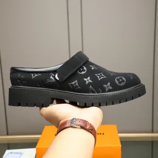 Louis Vuitton Black Monogrammed Rubber Upper Velcro Strap Closure Casual Shoes