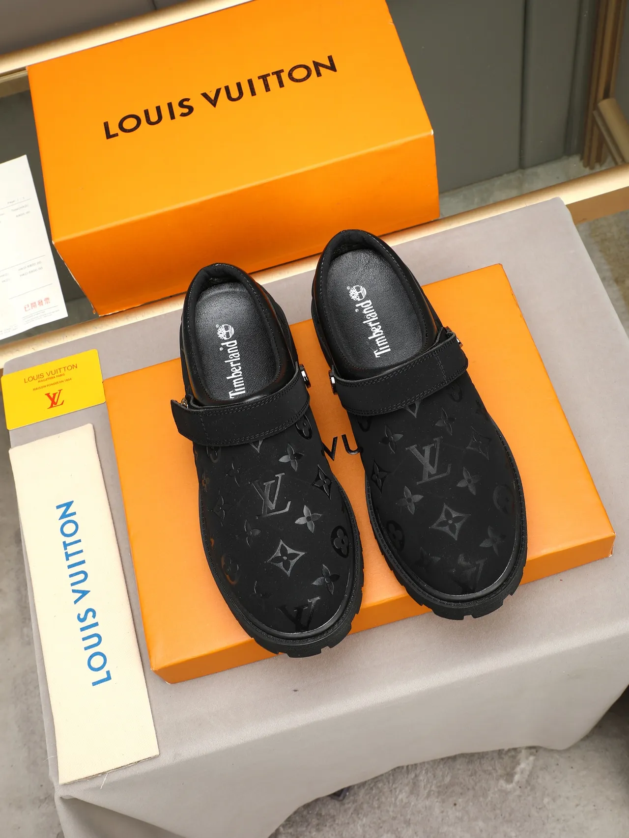 Louis Vuitton Black Monogrammed Rubber Upper Velcro Strap Closure Casual Shoes 3
