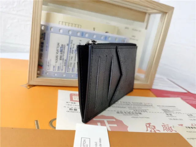 Louis Vuitton Noir Argent Monogram Recouvert de Toile Fermeture zippée supérieure Portefeuille court 6