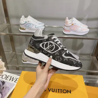 Louis Vuitton Negro Blanco Denim-Monogram Superior Chunky Sculpted Sole Lifestyle Sneakers