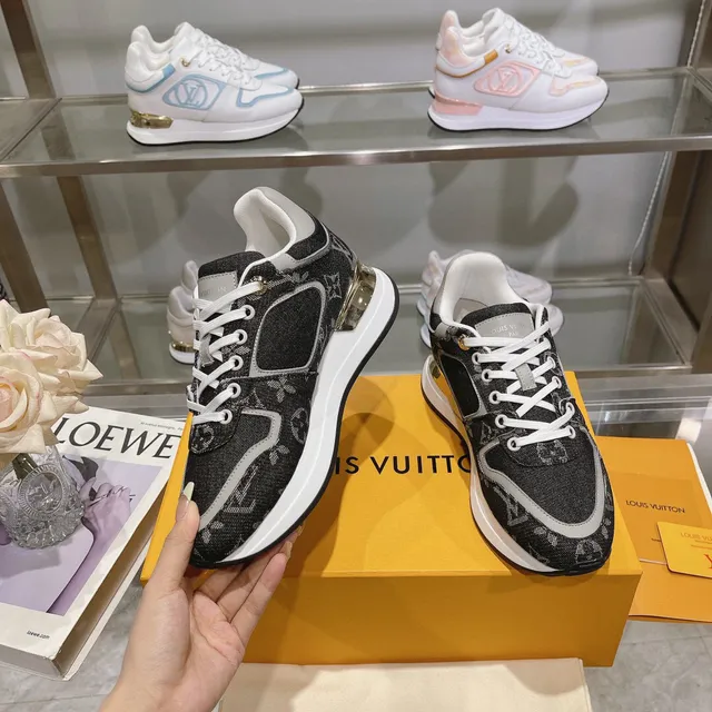 Louis Vuitton Black White Denim-Monogram Upper Chunky Sculpted Sole Lifestyle Sneakers 3
