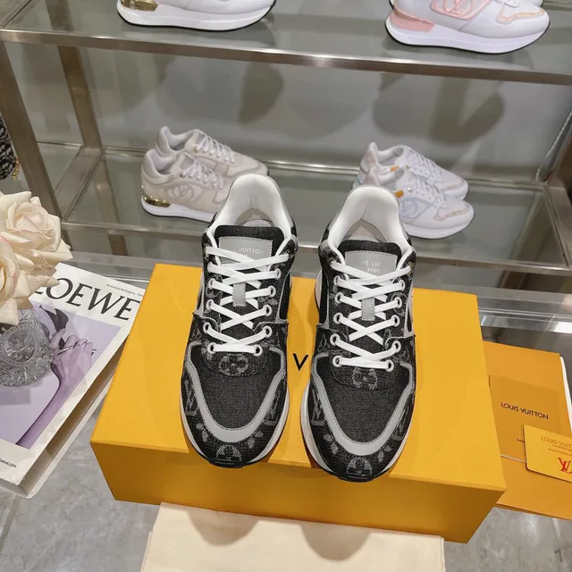 Louis Vuitton Black White Denim-Monogram Upper Chunky Sculpted Sole Lifestyle Sneakers 9