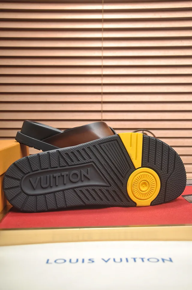 Louis Vuitton Marrón Negro Correa Cruzada Plantilla Moldada Sandalias Casual 2