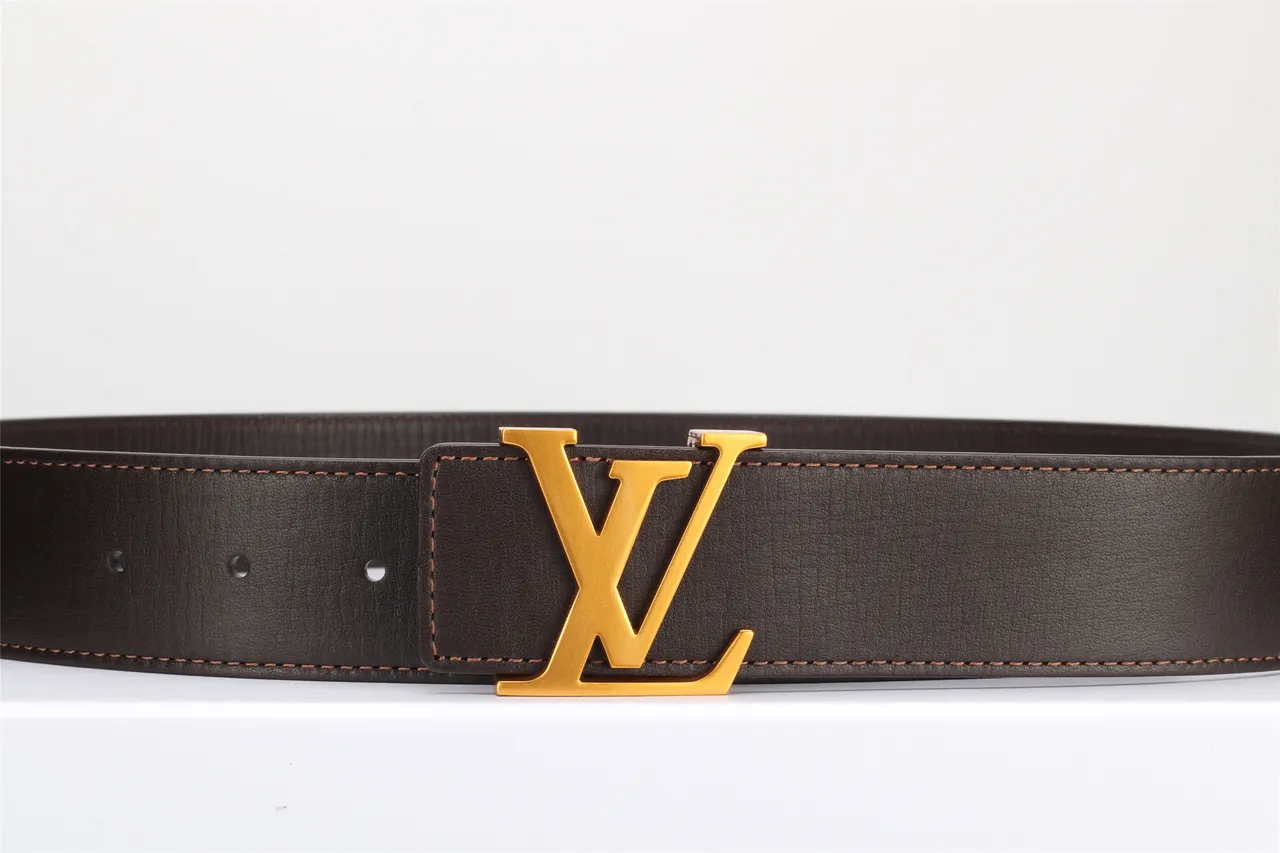 Louis Vuitton 棕色 金色 光滑 印花 扣头 皮革 腰带 10