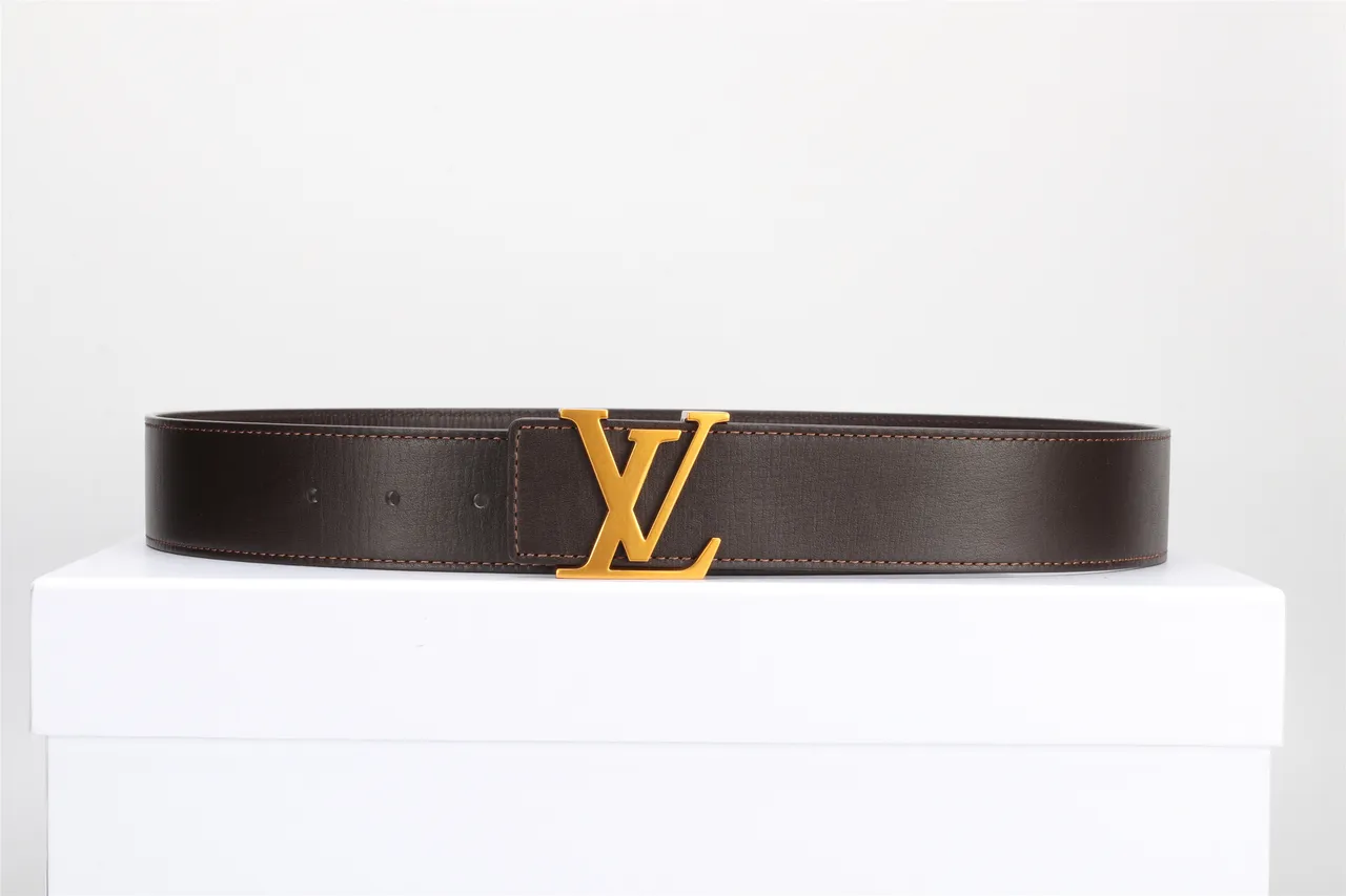 Louis Vuitton 棕色 金色 光滑 印花 扣头 皮革 腰带 11