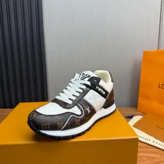 Louis Vuitton Brown White Monogram Canvas Leather Overlays Lifestyle Sneakers