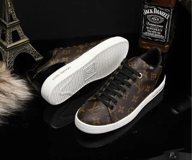 Louis Vuitton Brown White Monogram Canvas Low-Top Lifestyle Sneakers 5