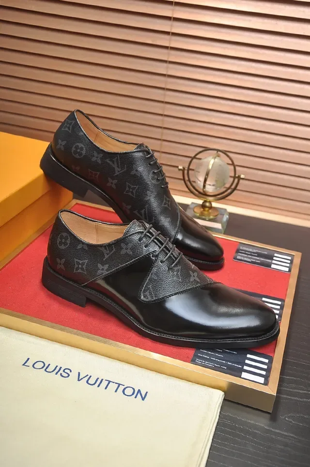 Louis Vuitton Cap-Toe Monogram Black Oxford Shoes 4