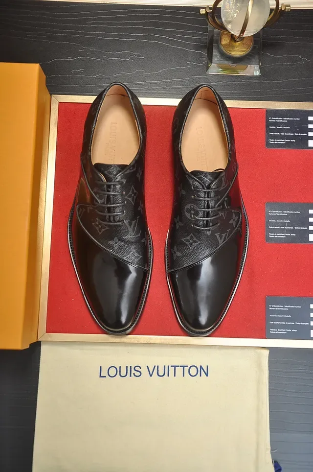 Louis Vuitton Cap-Toe Monogram Black Oxford Shoes 5