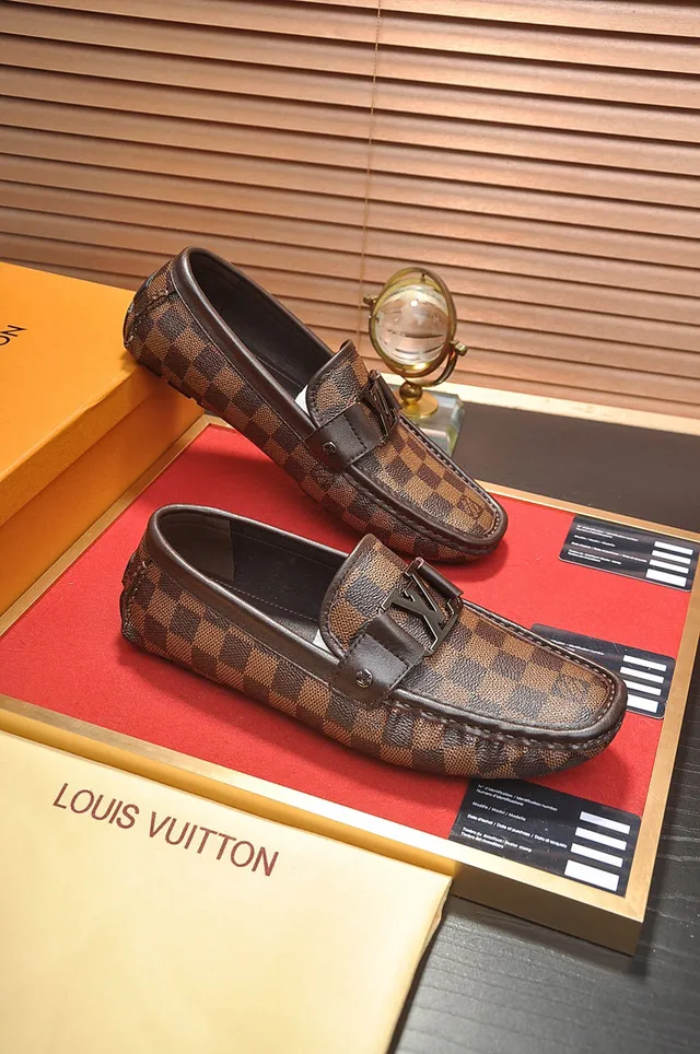 Louis Vuitton Damier Check Leather Strap Loafers 5
