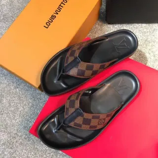 Louis Vuitton Damier Ebène 夹脚人字拖鞋