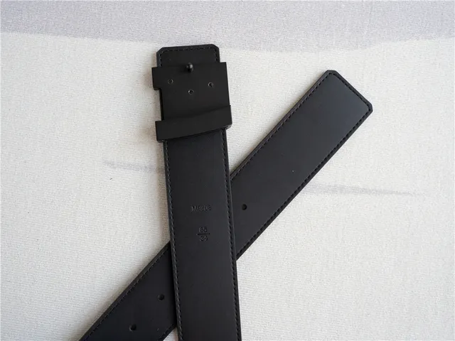 Louis Vuitton Damier Graphite Belt Black Gray Check Pattern Matte LV Monogram Buckle Leather Belt 6