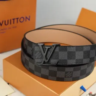 Louis Vuitton Damier Graphite चमड़े की बेल्ट