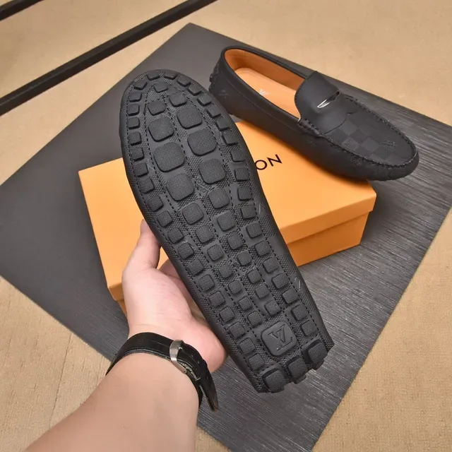 Louis Vuitton Damier Graphite Mocassins Noirs Homme 5