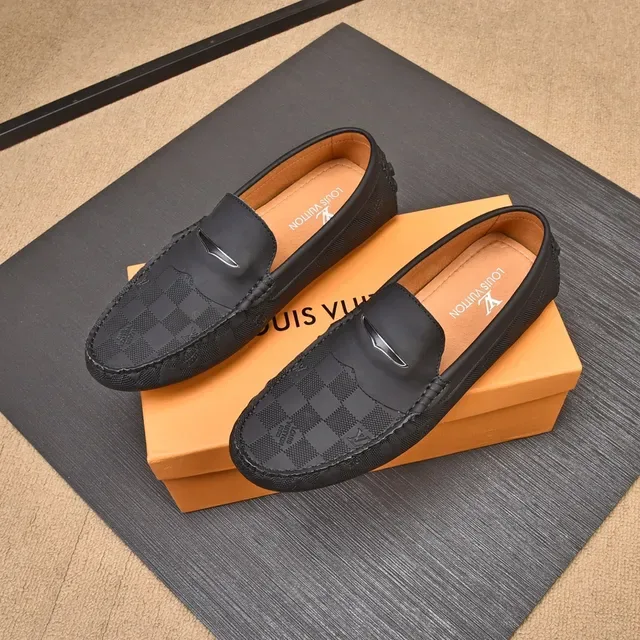 Louis Vuitton Damier Graphite Mocassins Noirs Homme 7