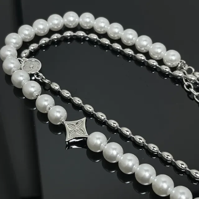 Louis Vuitton Double-Strand Pearl and Monogram Charm Necklace 3