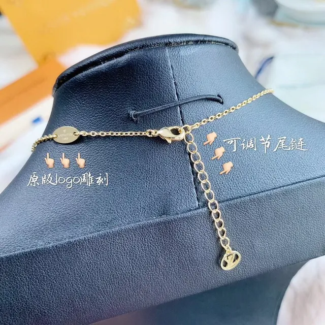 Louis Vuitton Dual-Tone Monogram Dog-Tag Pendant Necklace 17