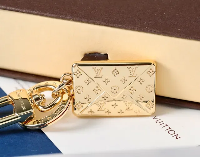 Louis Vuitton Envelope Gold Monogram-Engraved Bracelet 6