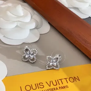 Brincos Louis Vuitton Floral Quatrefoil Cristal Stud