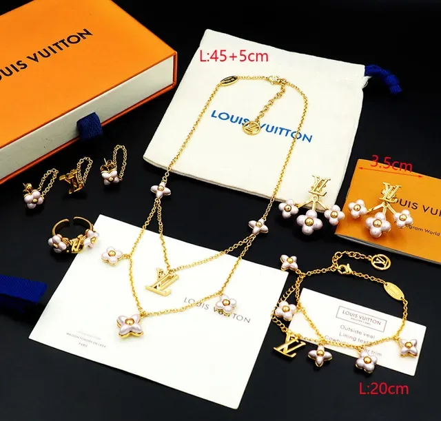 Louis Vuitton brincos de corrente com motivo floral em tom dourado 6