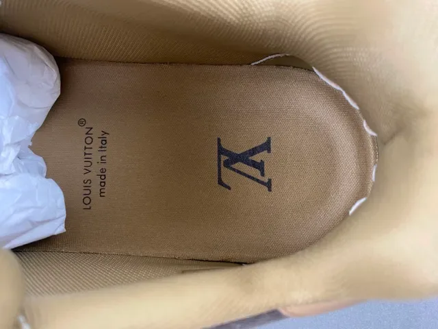 Louis Vuitton Gray Beige Layered Mixed-Material Upper Asymmetrical Sculpted Midsole Lifestyle Sneakers 7