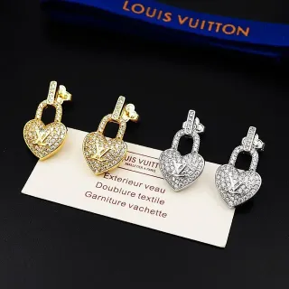 أقراط لويس فويتون Heart Padlock Pavé Crystal
