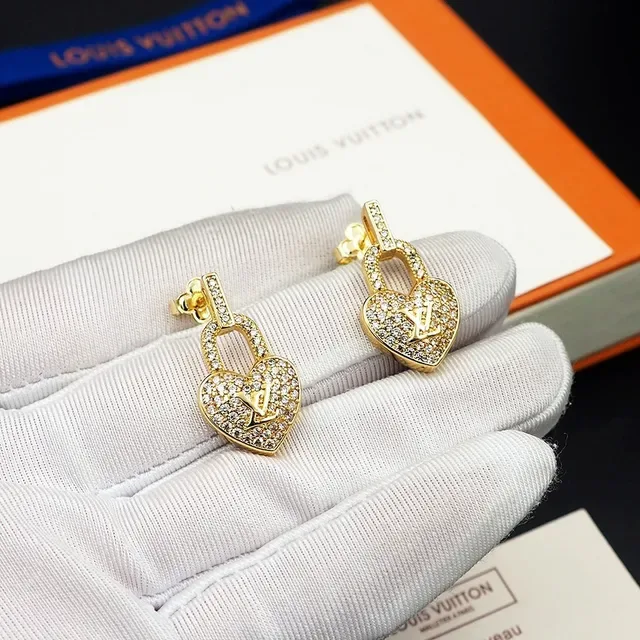 Pendientes Louis Vuitton Heart Padlock Pavé Crystal 2
