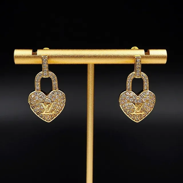 Pendientes Louis Vuitton Heart Padlock Pavé Crystal 3