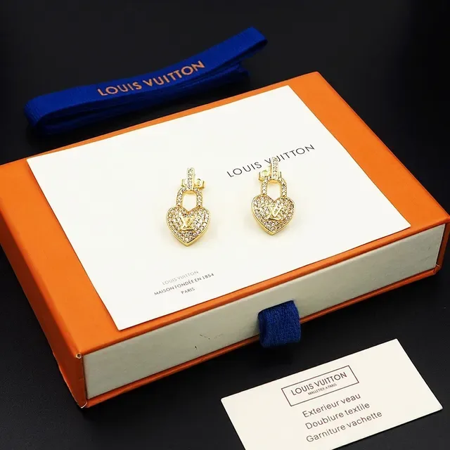 Pendientes Louis Vuitton Heart Padlock Pavé Crystal 4