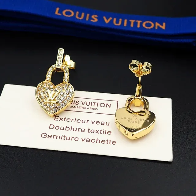 Pendientes Louis Vuitton Heart Padlock Pavé Crystal 5