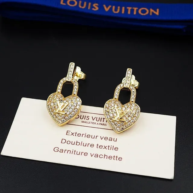 Pendientes Louis Vuitton Heart Padlock Pavé Crystal 6