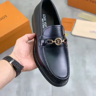 Louis Vuitton Horsebit 1955 काला चमड़ा लोफर