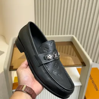 Mocasines Louis Vuitton Horsebit Negro Monograma Cuero