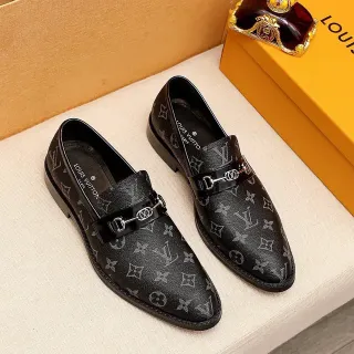 Louis Vuitton Horsebit Mocasines Negro Monogram Cuero
