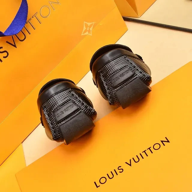 Louis Vuitton Horsebit Loafer Black Textured Leather Slip-On Loafers 2