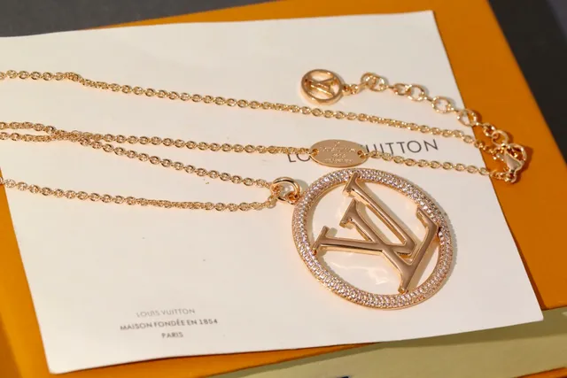 Louis Vuitton Iconic Monogram Pendant Gold and Silver Tone Necklaces 2