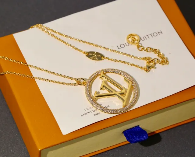 Louis Vuitton Iconic Monogram Pendant Gold and Silver Tone Necklaces 4