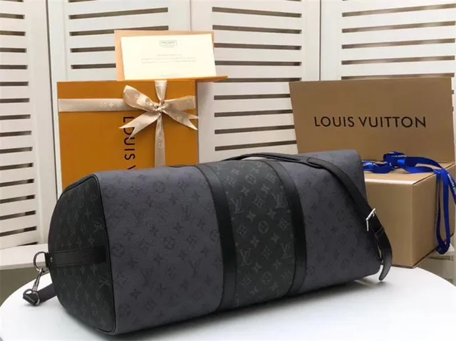 Louis Vuitton Keepall Bandoulière Gray Monogram Duffle Bag 7