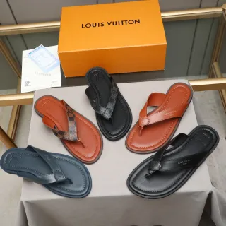 Louis Vuitton chanclas de tanda de cuero