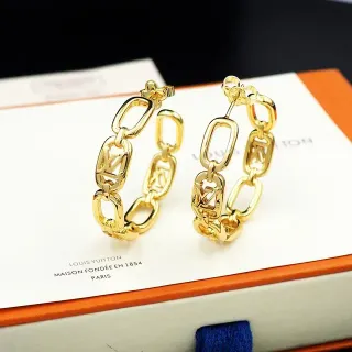 Louis Vuitton Brincos aro retangulares monograma