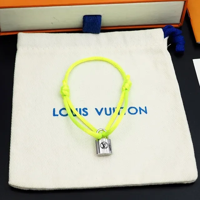 Louis Vuitton Lockit Neon Yellow Cord Bracelet 3