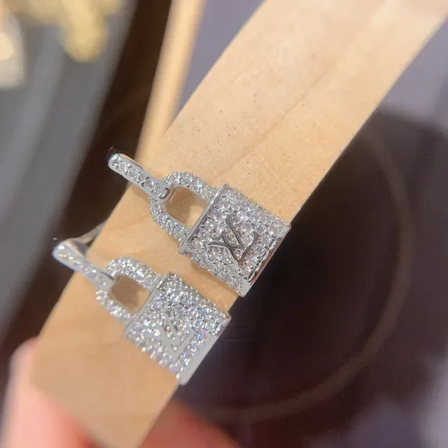Louis Vuitton Lockit Pavé Crystal Monogram Lock Earrings 3