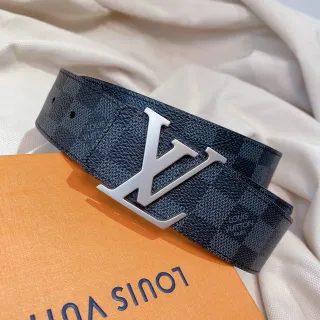 Louis Vuitton LV Damier Graphite चमड़े का बेल्ट
