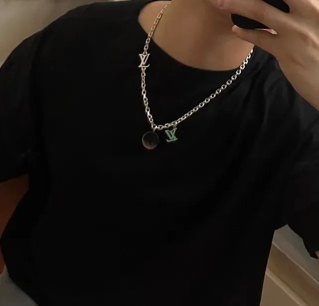Louis Vuitton LV Chain Silver Multi-Charm Necklace 4